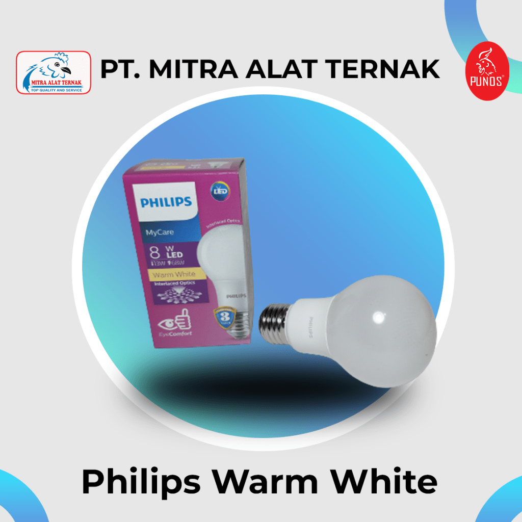 Lampu Philips Warm White 8 Watt Penyedia And Penjual Peralatan Kandang